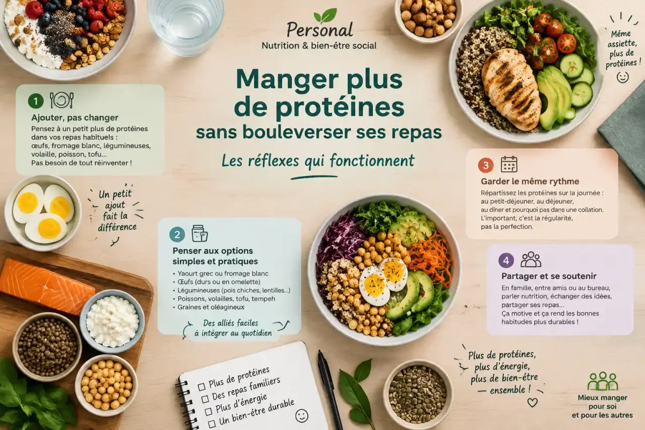 Manger plus de protéines sans bouleverser ses repas : les réflexes qui fonctionnent