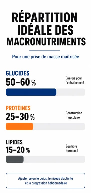 Répartition des macronutriments pour un programme de nutrition pour prise de masse