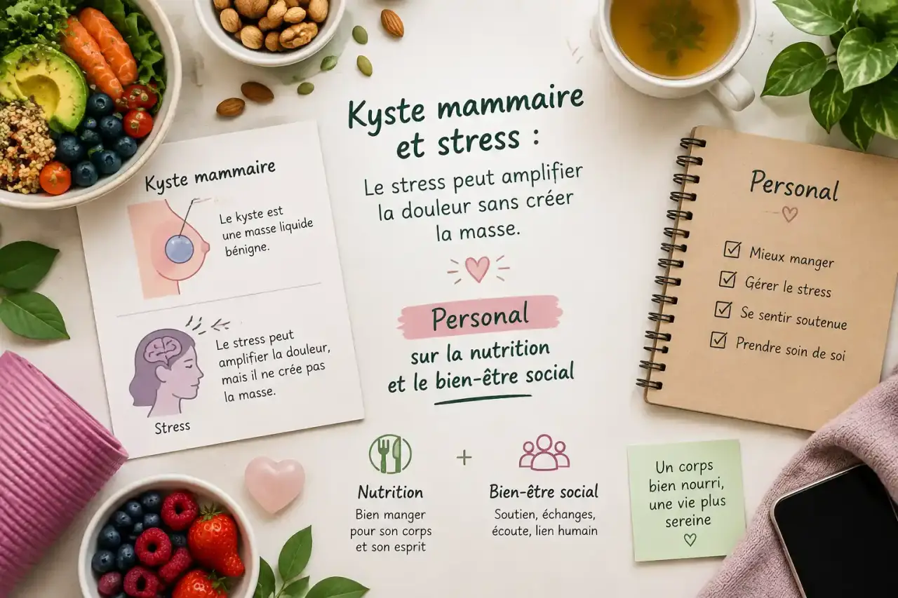 Kyste mammaire et stress : le stress peut amplifier la douleur sans créer la masse