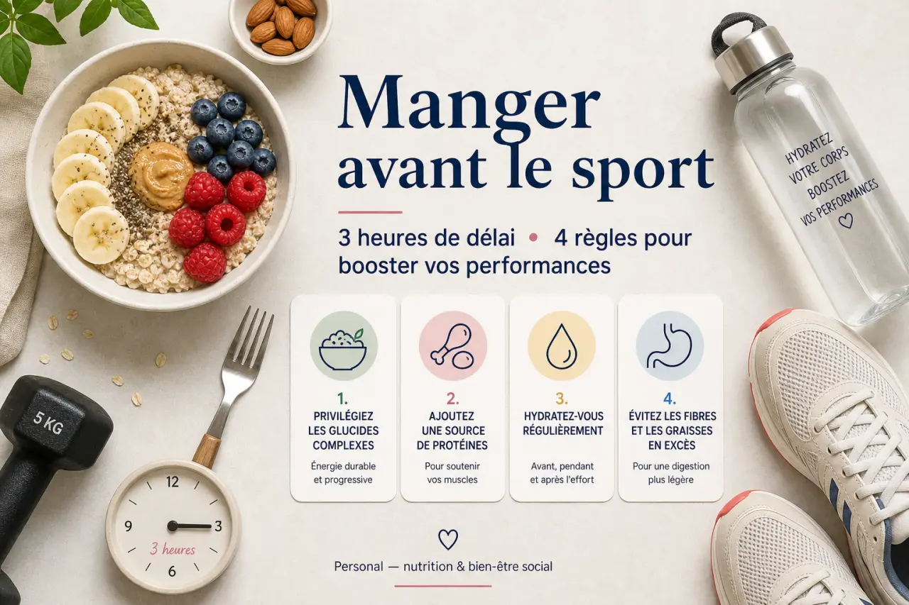 Manger avant le sport : 3 heures de délai et 4 règles pour booster vos performances