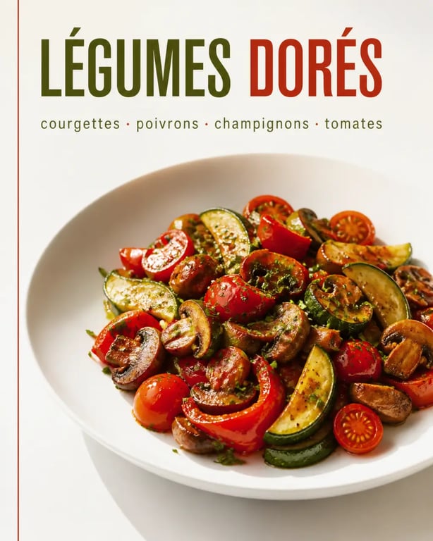 Recettes légumes faciles : poêlée colorée de légumes simples et gourmands servie dans une assiette