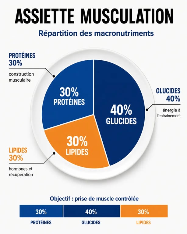 Répartition des macronutriments pour la nutrition pour musculation