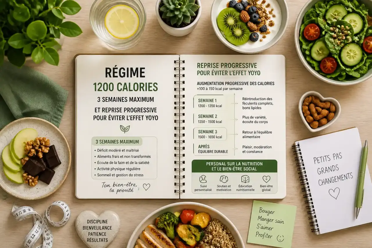 Régime 1200 calories : 3 semaines maximum et reprise progressive pour éviter l’effet yoyo