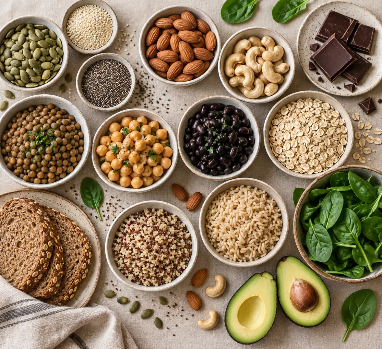 Dans quels aliments trouver du magnésium ? Graines, légumineuses et céréales complètes