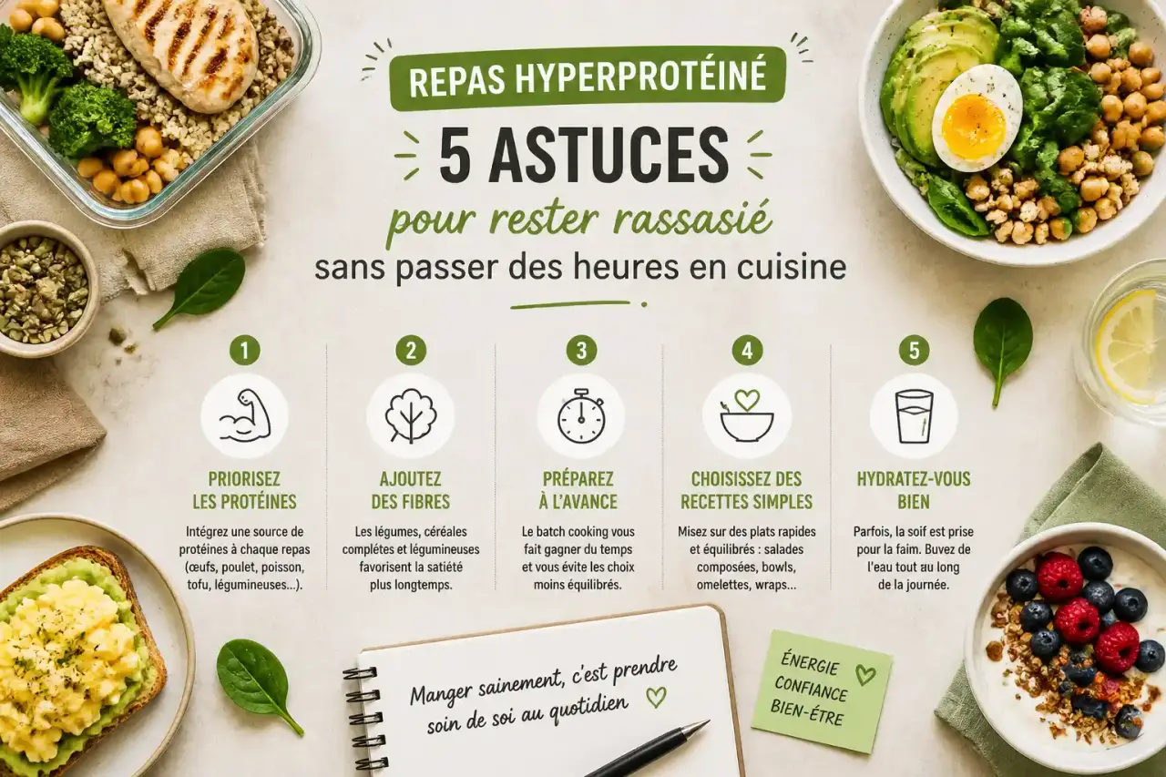 Repas hyperprotéiné : 5 astuces pour rester rassasié sans passer des heures en cuisine